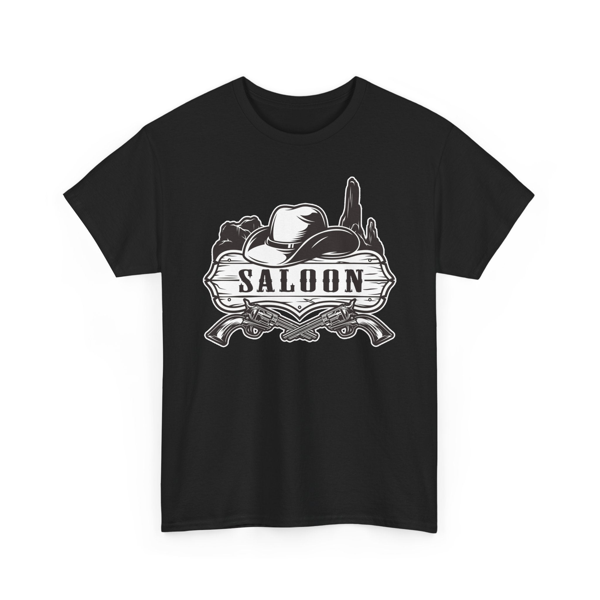 T-Shirt Western Vintage da Saloon, Maglietta Cowboy con Cappello e Grafica del Deserto