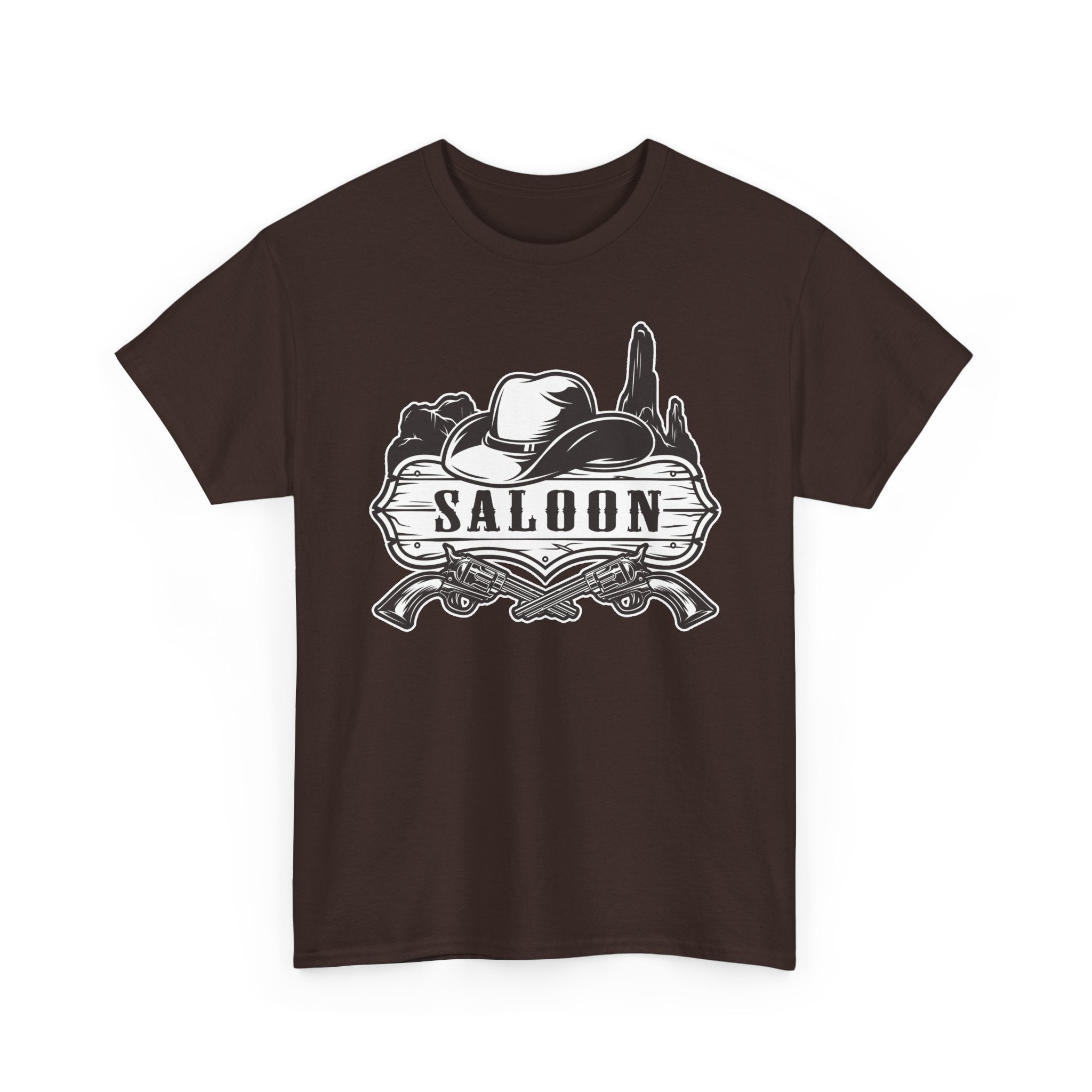 T-Shirt Western Vintage da Saloon, Maglietta Cowboy con Cappello e Grafica del Deserto