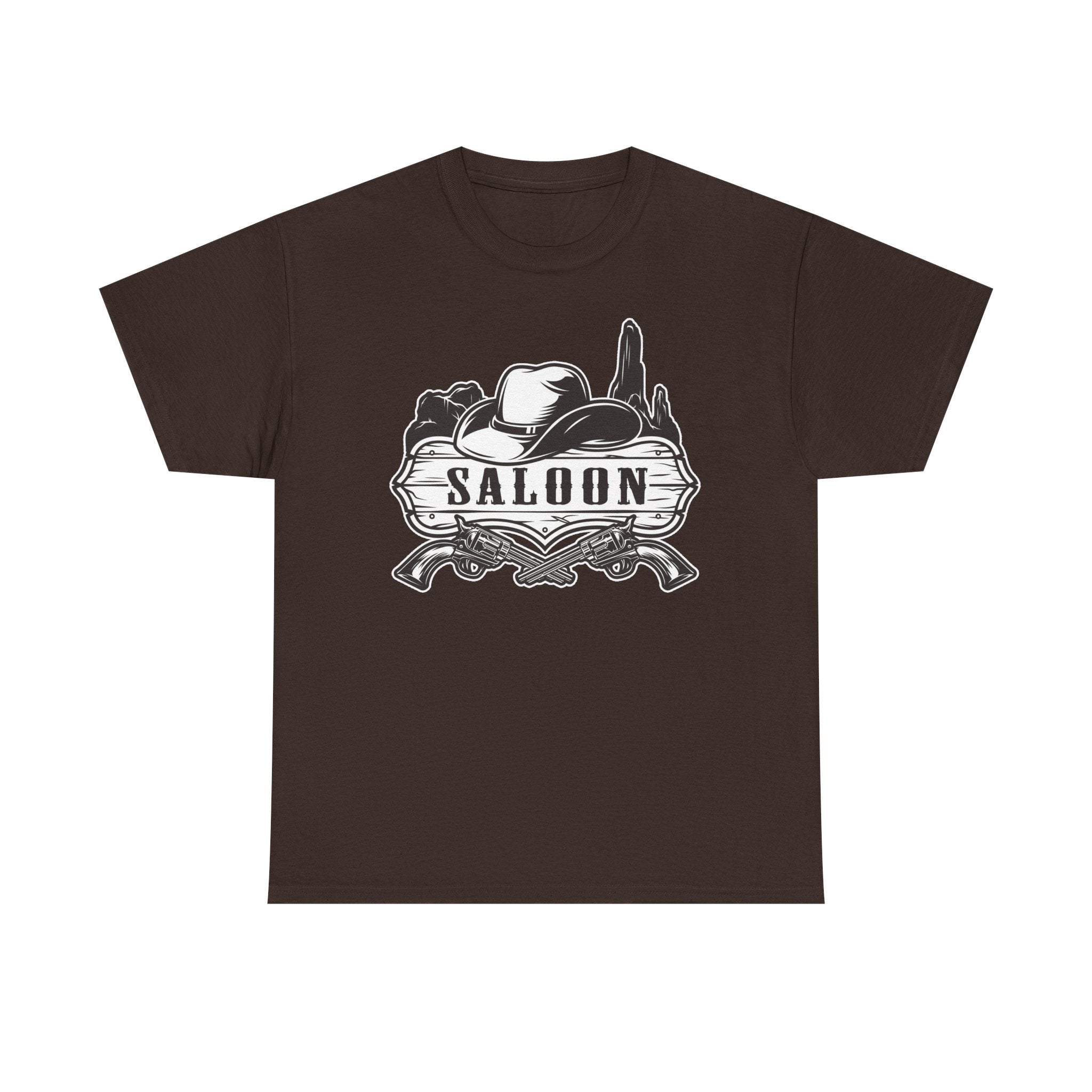 T-Shirt Western Vintage da Saloon, Maglietta Cowboy con Cappello e Grafica del Deserto